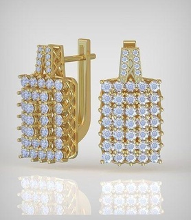 orecchino modello 0345 3d stampabile gioielleria gioiello pendente ciondoli lusso anelli squillare orecchini braccialetto collana nozze diamante oro platino argento Catene braccialetti 3d print model - Mito3D