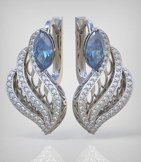 orecchino modello 0346 3d stampabile model12 gioiello gioielleria pendente ciondoli lusso anelli squillare orecchini braccialetto collana nozze diamante oro platino argento Catene braccialetti 3d print model - Mito3D