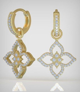 orecchino modello 0361 3d stampabile model15 gioielleria gioiello pendente ciondoli lusso anelli squillare orecchini braccialetto collana nozze diamante oro platino argento Catene braccialetti 3d print model - Mito3D