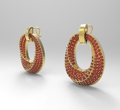 orecchino ovale diamondds gioielli earings gemma aratura girandole eardrops anello d'oro orecchio oro abbigliamento i caratteri gli orecchini 3d print model - Mito3D