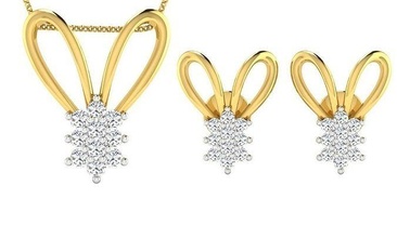 orecchino pendente impostato 3dm stl obj fbx render dettagli gioielleria moda accessori oro diamante donna donne unisex design feng shui squillare rosa orecchini ciondoli 3d print model - Mito3D