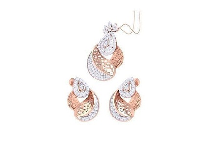 Ohrring Anhänger einstellen 3dm stl obj fbx rendert Einzelheiten Ohrringe Hochzeit Halsketten Bolzen Reifen Huggies Rose Diamant Schmuck Halskette Combo 3d print model - Mito3D