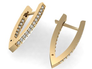 orecchino splendente gioielleria diamante femmina cad stampabile esclusivo oro moda 3dm stl obj gemma rhiho cnc donna gioiello orecchini matrice rinoceronte 3d print model - Mito3D