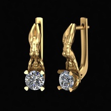 earring sportswoman diamond jewelry gold gem silver jewel brilliant sterling fashion beauty printable earrings 3d print model - Mito3D
