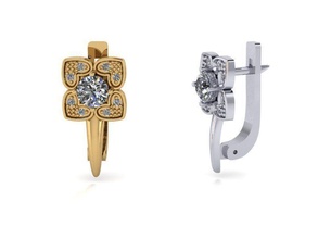 earring stones luxury earrings gold silver diamonds fashion beauty jewelry 3d print model - Mito3D