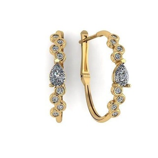 orecchino pietre 3d stampa oro argento gioielleria platino design diamante stampabile moda gemma rubino zaffiro gioiello lusso donne orecchini 3d print model - Mito3D