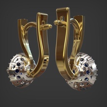 boucle d'oreille v-116-e bijoux de boucles d'oreilles à l'oreille sera en baisse joyau gem le diamant précieux or d'argent des 3d print model - Mito3D
