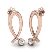 earring women jewelry hoop earrings diamond gold 21mm shining brilliant printable usa canada europe israel ring luxury fine precious pendant 3d print model - Mito3D