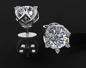 destello blanco arete 60 joyería joya diamante pulsera colgante pendiente collar enganchar anillo oro boda pendientes moda compromiso 3d print model - Mito3D