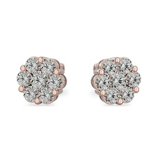 earrings 139723 rosa oro semental arete diamantes pendientes joyería joya libra esterlina boda compromiso imprimible solitario platino brillante plata espárragos hoopsandhuggies lujo 3d print model - Mito3D