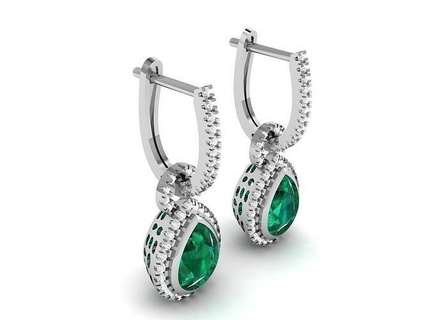 earrings-1970 earrings jewel printable gem brilliant earring diamond gold jewellery jewelry 3d print model - Mito3D