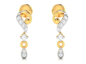earrings 2942 diamant boucle d'oreille or boucles d'oreilles bijoux imprimable gemme cerceaux huggies clous bijou argent luxe précieux platine 3d print model - Mito3D