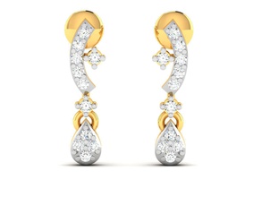 earrings-2994 earrings jewellery gold diamond printable gem hoopsandhuggies studs jewel silver platinum precious jewelry luxury 3d print model - Mito3D