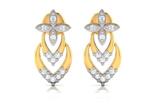 earrings-3055 earrings studs hoopsandhuggies diamond jewellery gold jewel gem silver printable platinum precious luxury jewelry 3d print model - Mito3D