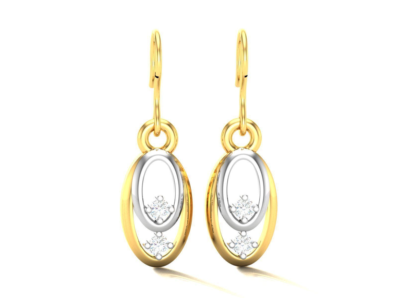 earrings 3166 orecchini borchie hoopsandhuggies diamante gioielleria oro gioiello gemma argento stampabile 3D print model - Mito3D