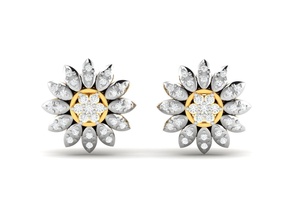 earrings-3673 earrings hoopsandhuggies jewellery studs diamond printable jewel gem gold silver jewelry precious 3d print model - Mito3D