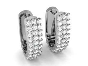 earrings 3862 orecchini hoopsandhuggies borchie diamante gioielleria gioiello gemma stampabile oro argento prezioso platino 3d print model - Mito3D