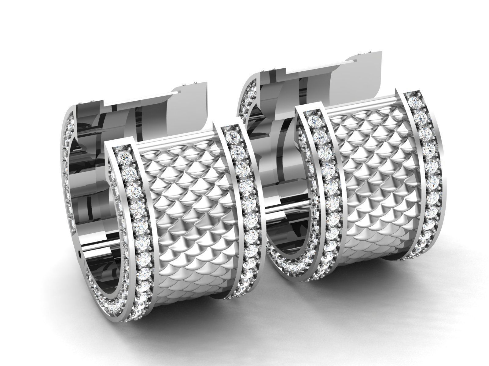 pendientes 432 joyería imprimible diamante oro joya brillante arete solitario 3D print model - Mito3D