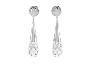 boucles d'oreilles 802 bijoux imprimable diamant or bijou brillant boucle d'oreille solitaire 3d print model - Mito3D