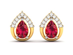 earrings-8856 earrings studs hoopsandhuggies jewel diamond printable jewellery precious gold wedding jewelry 3d print model - Mito3D