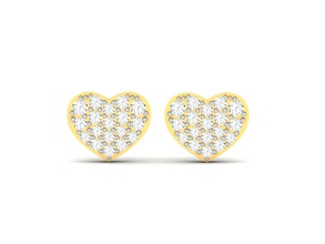 pendientes 9064 joyería imprimible joya diamante oro brillante arete corazón 3d print model - Mito3D