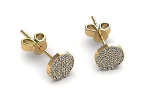 earrings diamond stud gold earring jewelry jewel fashion small printable women girl shine white gem bridle rings 3d print model - Mito3D