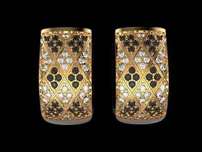 brincos ouro diamante aro joalheria impressão 3dprinted jóias imprimível projeto jóia dourado moda prototipagem prata brinco mulheres 3d print model - Mito3D