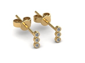 earrings jewelry earring stud small girl women fashion beauty shine gold silver modern trendy rings 3d print model - Mito3D