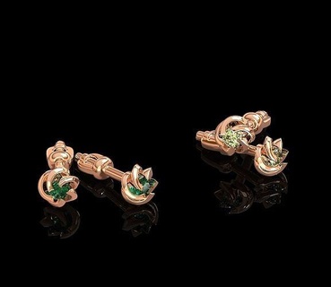 earrings jewelry gem art gold printable 3d print model - Mito3D