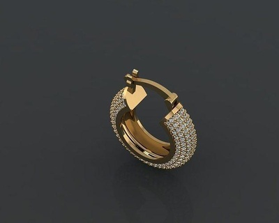 orecchini oro argento squillare moda sterlina stampabile gioiello gioielleria brillante diamante bellezza Fidanzamento nozze anelli 3d print model - Mito3D