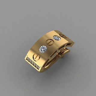 orecchini oro argento squillare moda sterlina stampabile gioiello gioielleria brillante diamante bellezza Fidanzamento nozze 3d print model - Mito3D