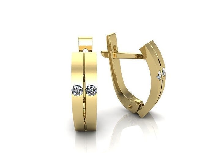 orecchini oro gioielleria argento diamante squillare anelli gioiello brillante sterlina Fidanzamento platino moda delicato gemma nozze 3D print model - Mito3D