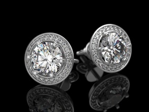 gli orecchini gioielli di stampa 3dprinted stampabile il design gioiello d'oro moda printabl la oro prototipazione argento donne gemma diamante orecchino anelli 3d print model - Mito3D
