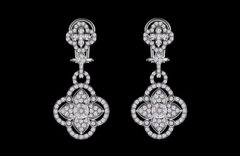 earrings jewelry jewelery diamonds diamond gold silver 3d print model - Mito3D