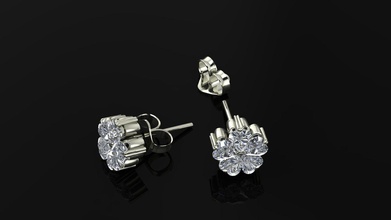 des boucles d'oreilles bijoux or gem blanc joyau le platine de l'anneau cad 3d print model - Mito3D