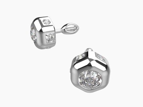 Ohrringe Schmuck gold Diamanten bedruckbar ist das rendering 3d print model - Mito3D