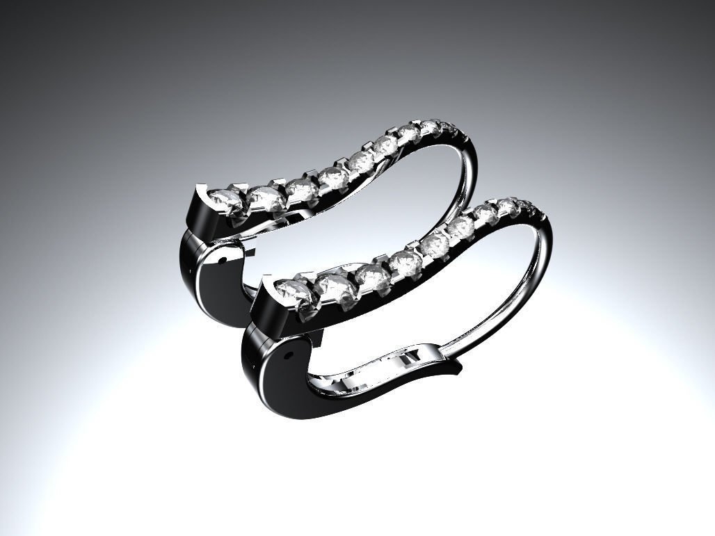 earrings jewelry bail diamond printable 3D print model - Mito3D