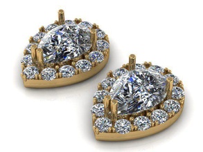 earrings jewelry gold jewel jewellery gem stone 3d print model - Mito3D