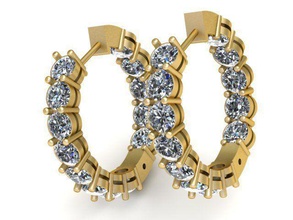des boucles d'oreilles bijoux or joyau gem pierre 3d print model - Mito3D