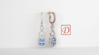 des boucles d'oreilles bijoux de les diamants pierres précieuses acessories défi 3d print model - Mito3D