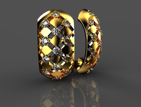 gli orecchini gioielli oro argento jewerly moda la cera gemma brilliat generale arredamento diamante art bellezza disco di platino 3d print model - Mito3D