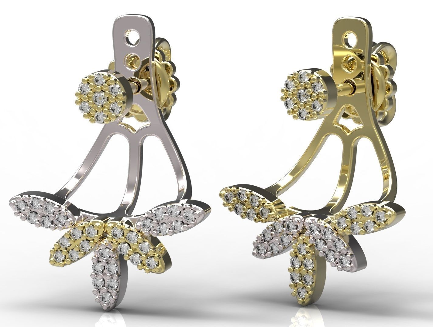 orecchini sterlina argento attraversare orecchino diamanti oro diamante squillare gioielleria rubino zaffiro smeraldo giorno nozze 3D print model - Mito3D
