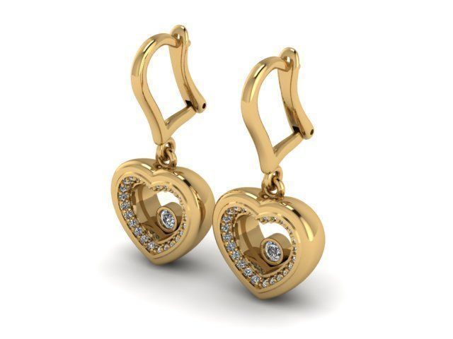 earrings jewelry gold jewel jewellery gem 3D print model - Mito3D