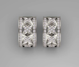 earrings jewelry diamonds gold silver diamond 3d print model - Mito3D