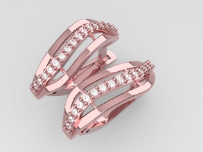 des boucles d'oreilles bijoux d'argent anneau de mode imprimable le platine bague en diamant or prototypage 3d print model - Mito3D