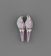 boucles d'oreilles bijoux diamants diamant or argent anneaux panthère panter panthera Lion tigre pantera perroquet oiseau 3d print model - Mito3D