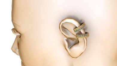 Ohrringe Mode Schmuck Sterling Silber druckbar Ring Juwel Hochzeit Engagement Platin Gold Diamant Schönheit Saphir 3d print model - Mito3D