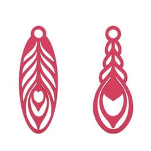 earrings two peacock feather pendants earring jewelry fashion 3d print printing 3d print model - Mito3D