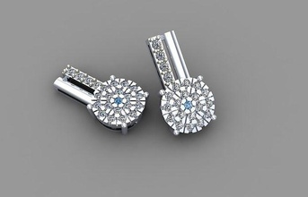 earrings jewelry gem gold silver platinum luxury butti earring women girl fashion 3d print model - Mito3D