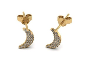 earrings jewelry earring beauty shine printable women girl stud fashion design silver gold jewel gem 3d print model - Mito3D